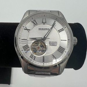 USED Bulova Wilton Men's Silver Dial Automatic Stainless Steel Watch 96A207